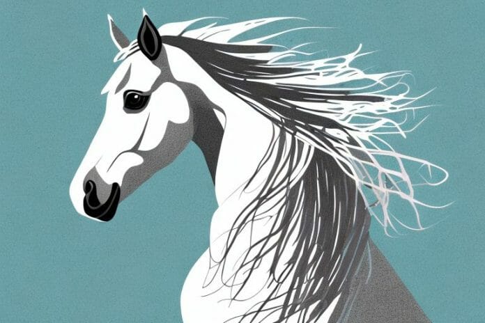 An andalusian horse in a rural south african setting