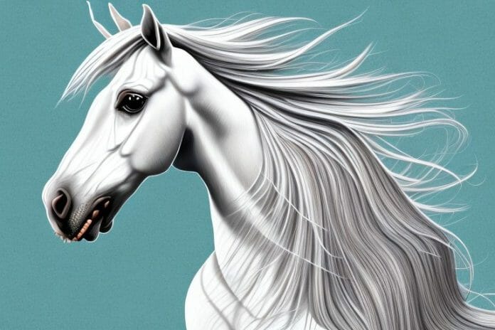 An andalusian horse in its natural environment in germiston