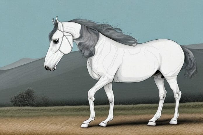 An andalusian horse in a rural setting in lebowakgomo