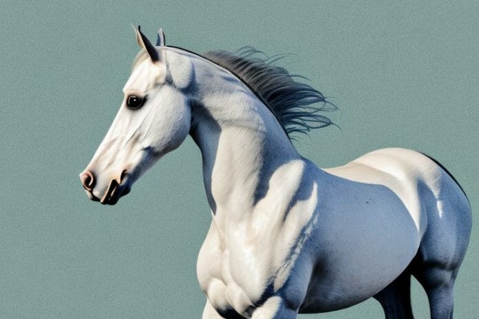 An andalusian horse in a rural setting in tzaneen