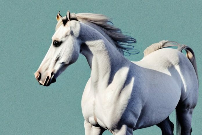 An andalusian horse in a rural setting in south africa