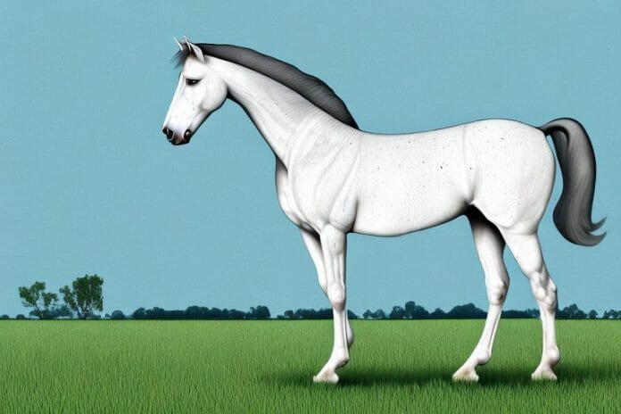 An andalusian horse in a field in middelburg