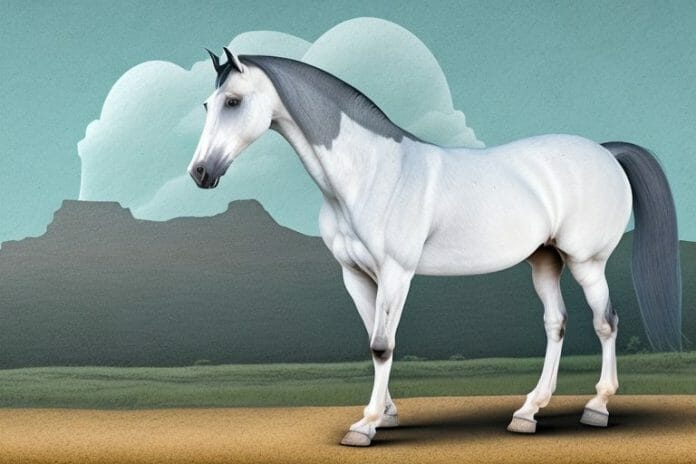 An andalusian horse in a rural south african landscape