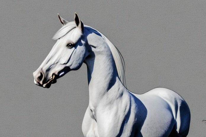 An andalusian horse in a rural setting in hazyview