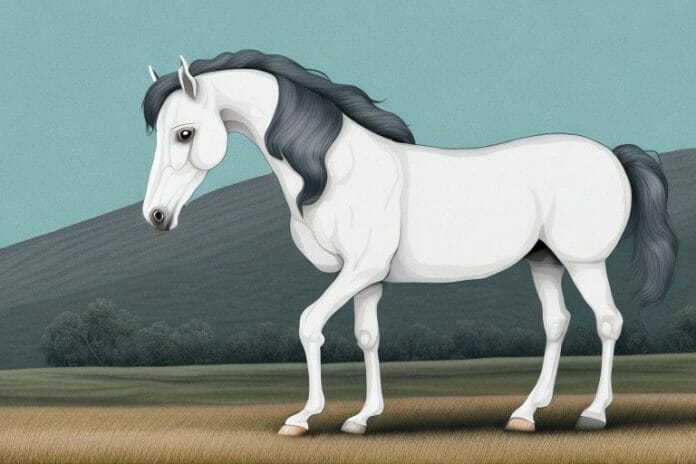 An andalusian horse in a rural south african landscape