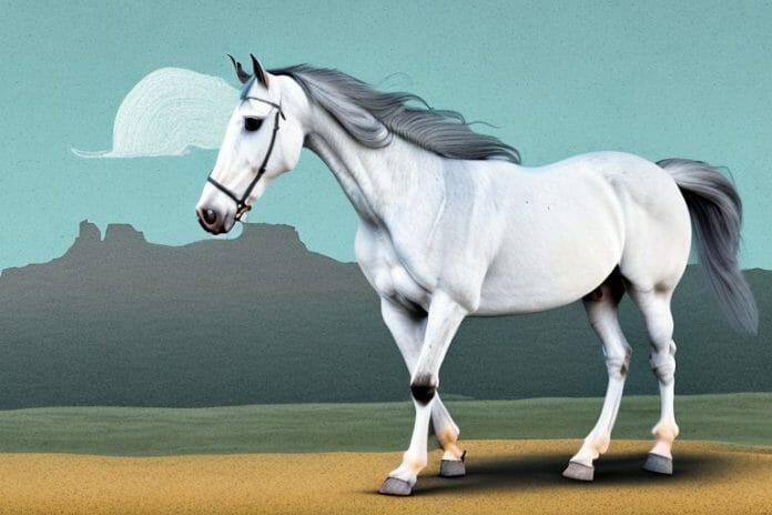 An andalusian horse in a rural south african landscape