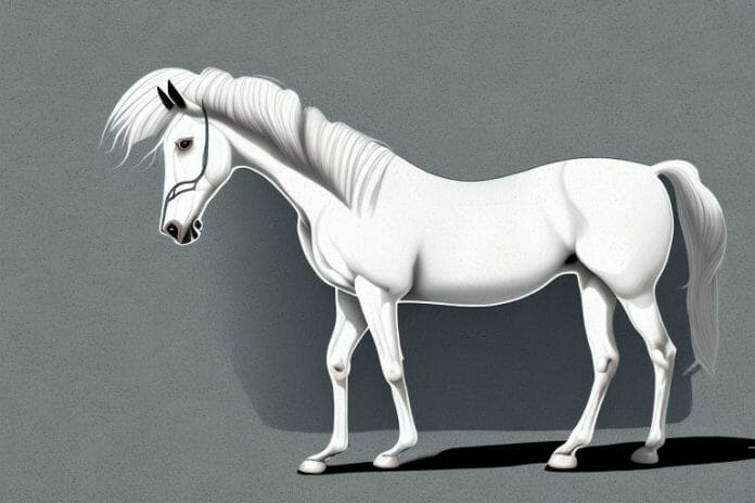 An andalusian horse in a rural setting in lydenburg