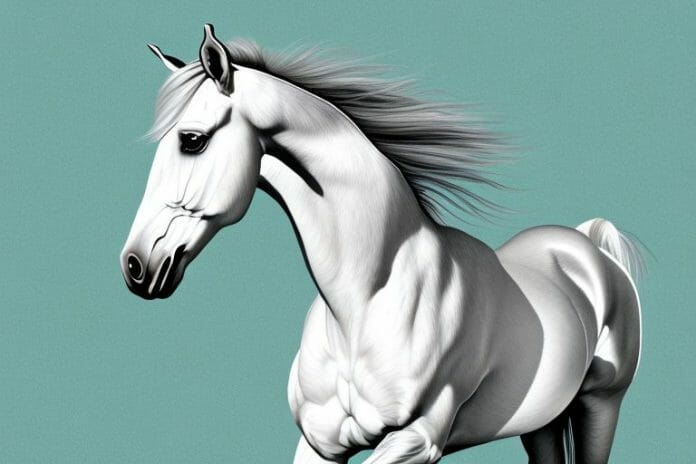 A majestic andalusian horse in a field in ermelo