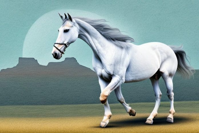 An andalusian horse in a rural south african landscape