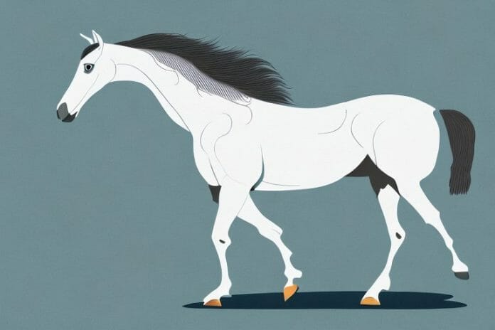 An andalusian horse in its natural habitat in the northern cape