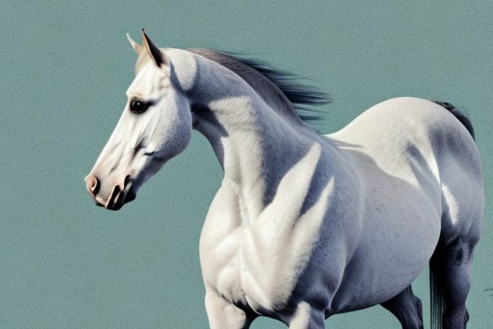 An andalusian horse in a rural setting in south africa
