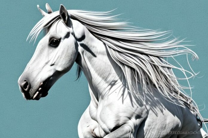 An andalusian horse in its natural environment in de aar