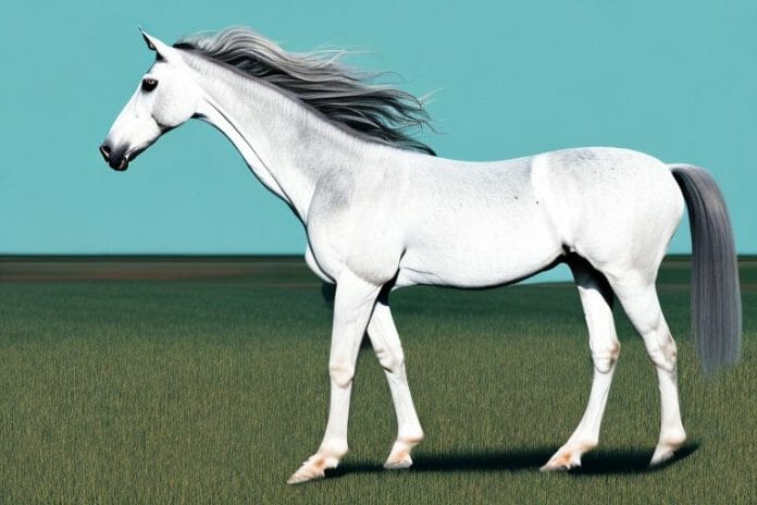 An andalusian horse in a field in springbok