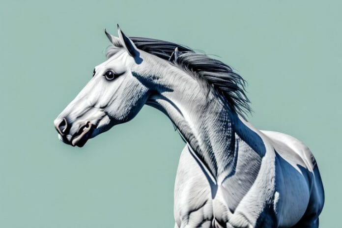 An andalusian horse in a south african landscape