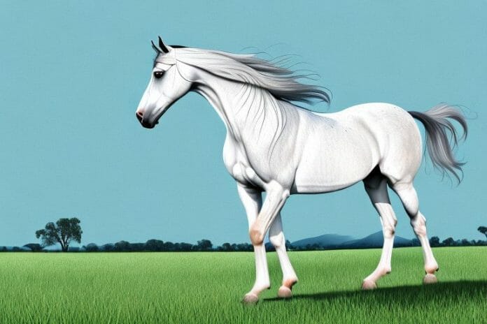 An andalusian horse in a field in prieska