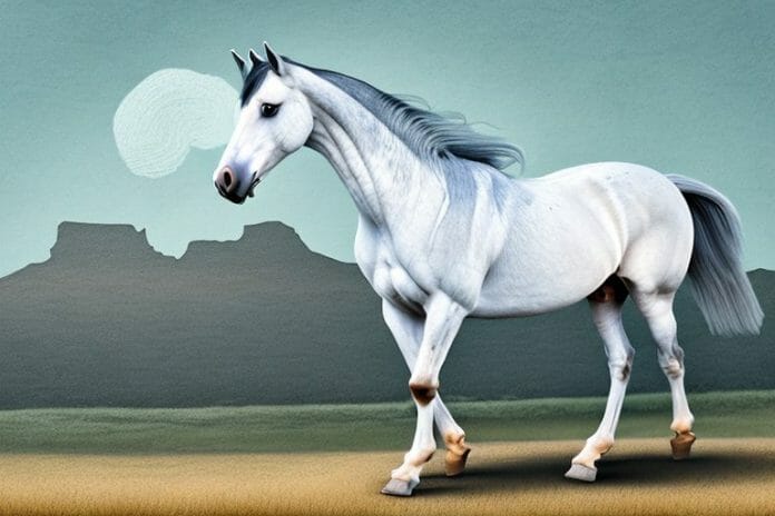 An andalusian horse in a rural south african landscape