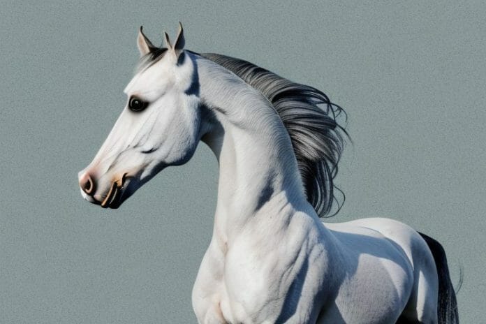 An andalusian horse in a rural setting in potchefstroom