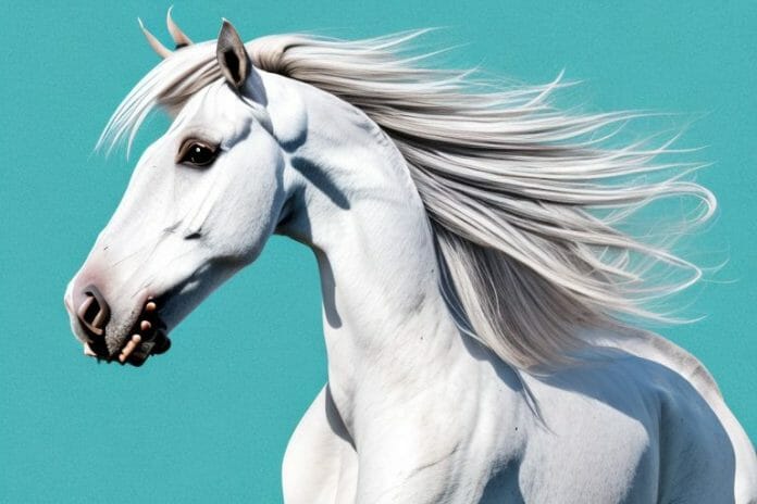 An andalusian horse in its natural environment in mafikeng