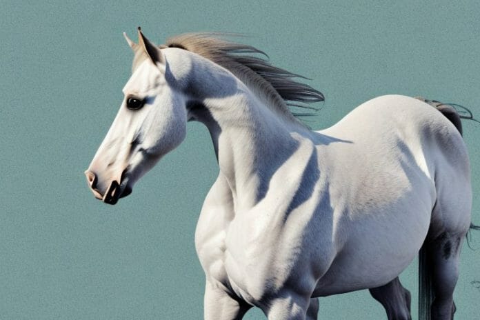An andalusian horse in a rural setting in south africa