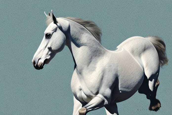 An andalusian horse in a rural setting in south africa