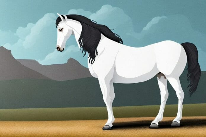 An andalusian horse in a rural setting in the western cape of south africa
