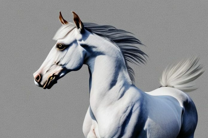 An andalusian horse in a rural setting in george
