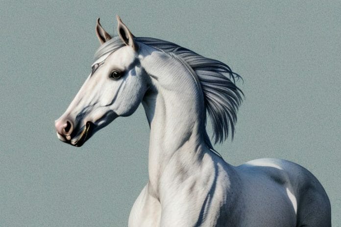 An andalusian horse in a rural setting in worcester
