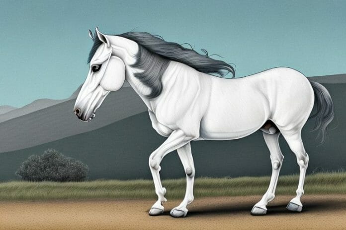 An andalusian horse in a rural setting in mossel bay