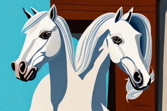 An andalusian horse in a stable setting in simon's town