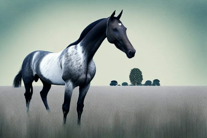 A belgian warmblood horse standing in a field in margate