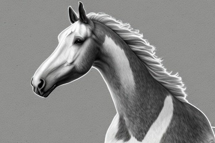 A belgian warmblood horse in a rural setting in graaff-reinet