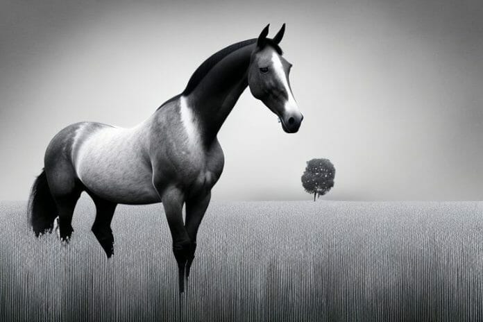 A belgian warmblood horse standing in a field in sasolburg