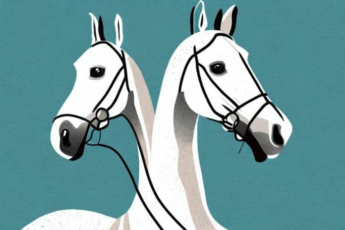 A belgian warmblood horse in a rural setting