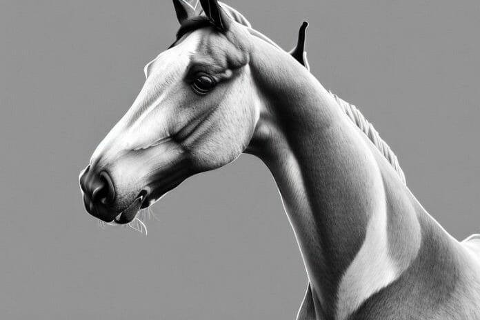 A belgian warmblood horse in a field in lichtenburg