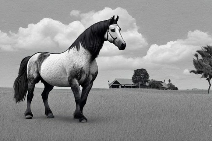 A percheron horse in a rural setting in ballito