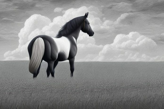 A percheron horse in a field in welkom