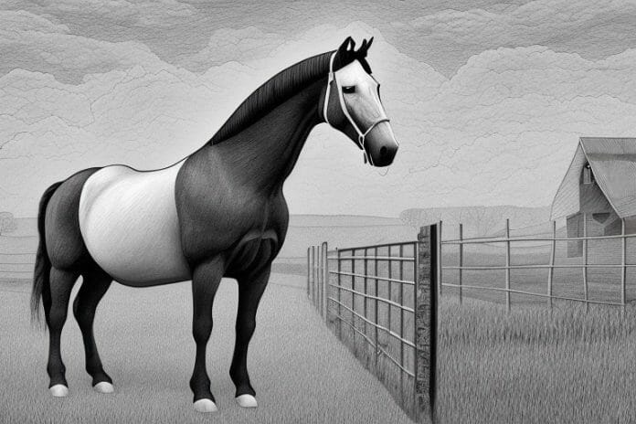 A percheron horse in a rural setting in gauteng