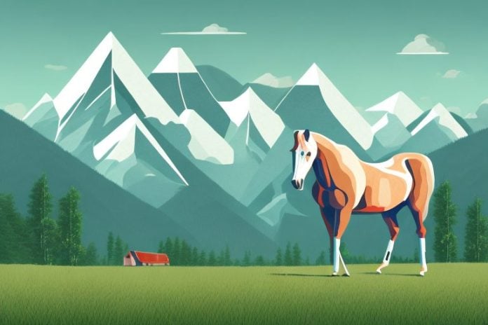 A hackney horse in a rural setting