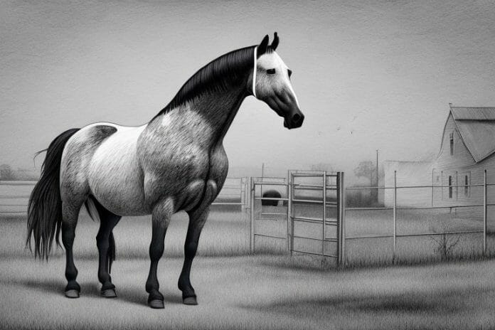 A percheron horse in a rural setting in germiston