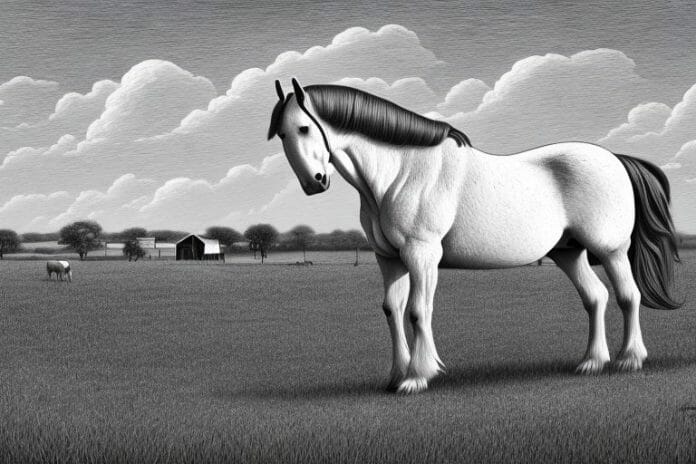 A percheron horse in a rural setting in thohoyandou