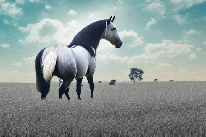 A percheron horse in a field in de aar