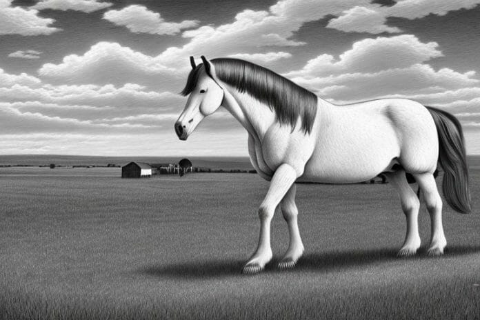 A percheron horse in a rural setting in colesberg