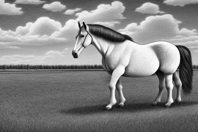 A percheron horse in a rural setting in lichtenburg