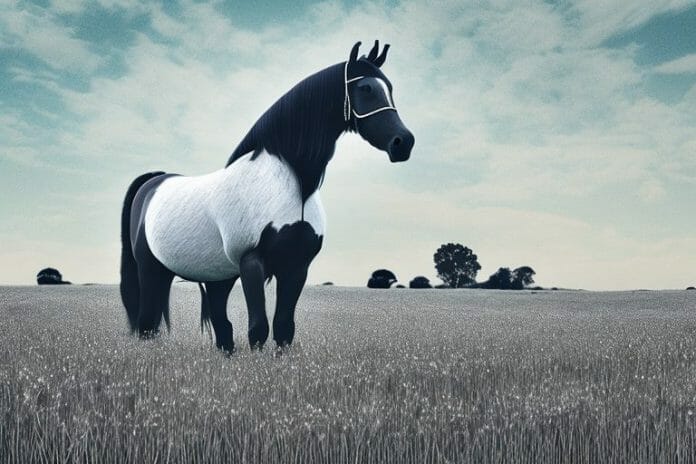 A percheron horse standing in a field in paarl