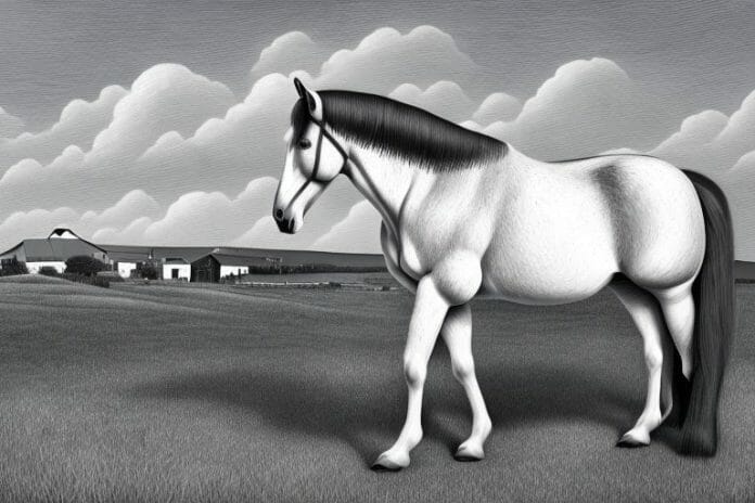 A percheron horse in a rural setting in simon's town