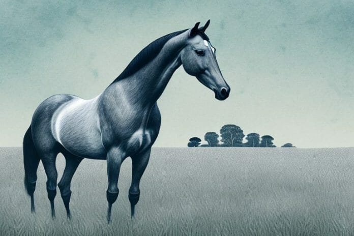 A hanoverian horse in a field in durban