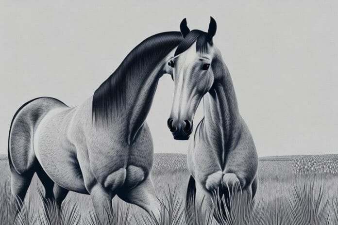A hanoverian horse in a field in ladysmith