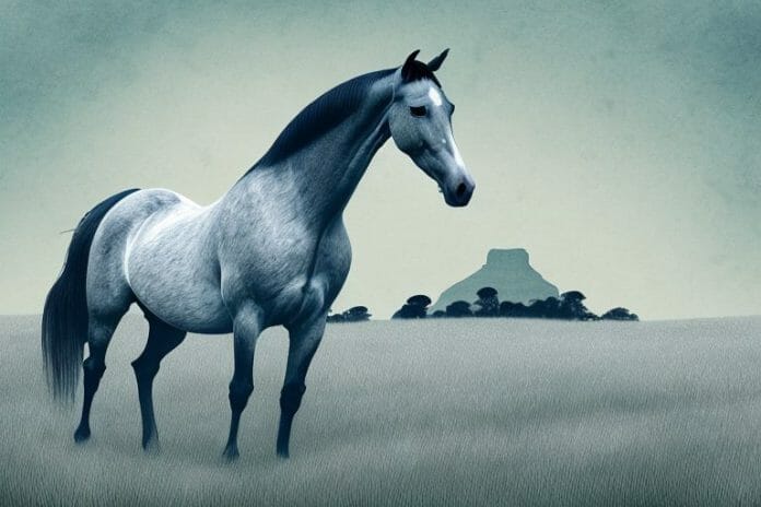 A hanoverian horse in a field in amanzimtoti