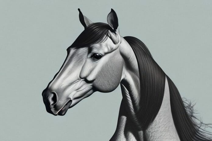 A hanoverian horse in a south african landscape