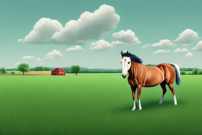 A hackney horse in a rural setting